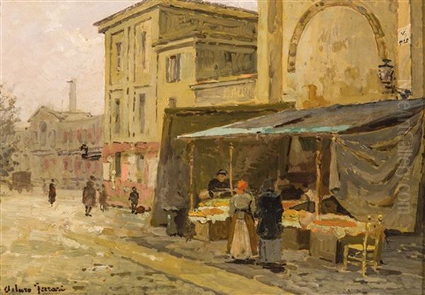 Piazza Borromeo Oil Painting by Arturo Ferrari