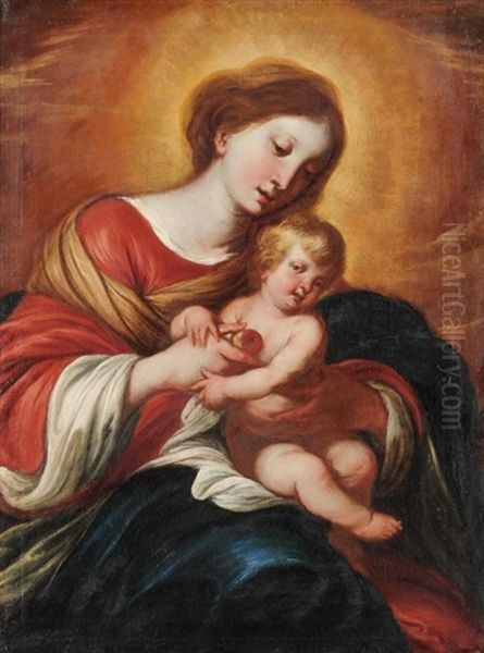 Madonna Mit Kind Oil Painting by Giovanni Andrea de Ferrari