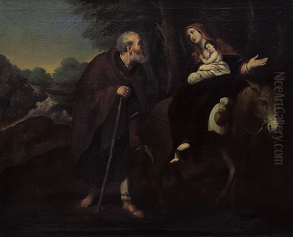 La Fuga In Egitto Oil Painting by Giovanni Andrea de Ferrari