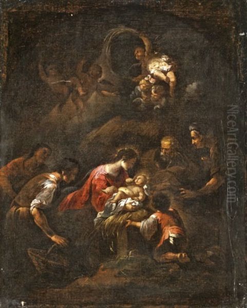 Jezus Szuletese Oil Painting by Giovanni Andrea de Ferrari