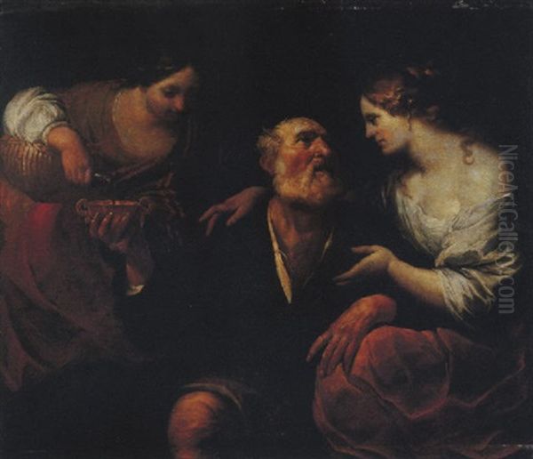 Lot E Le Figlie Oil Painting by Giovanni Andrea de Ferrari