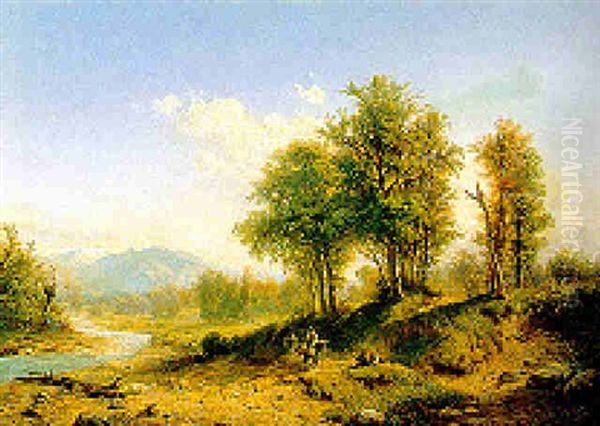 Sulle Rive Del Fiume Mella by Giovanni Battista Ferrari