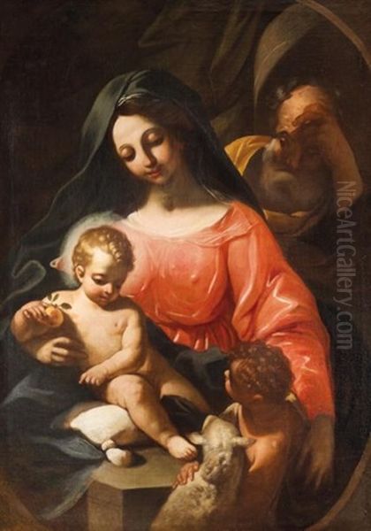 La Sainte Famille Avec Saint Jean-baptiste Oil Painting by Gregorio de Ferrari