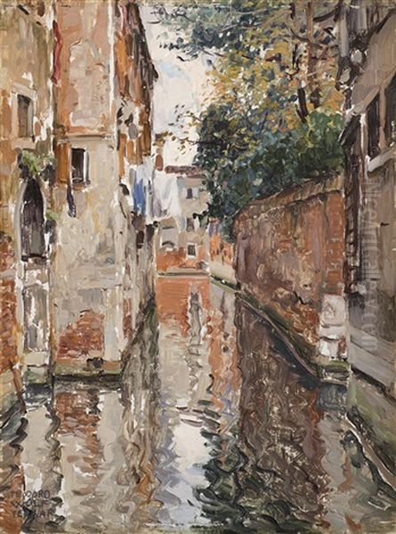 Rio Della Madoneta. Venezia Oil Painting by Teodoro Wolf Ferrari