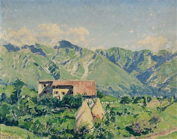 San Zenone Nel Grappa Oil Painting by Teodoro Wolf Ferrari