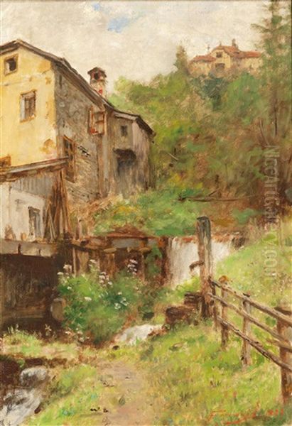 Old Mill Oil Painting by Arthur von Ferraris