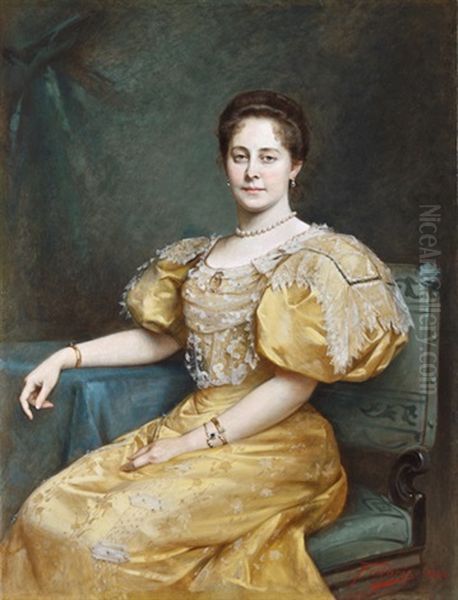 Mauthner Odonne Portreja Oil Painting by Arthur von Ferraris