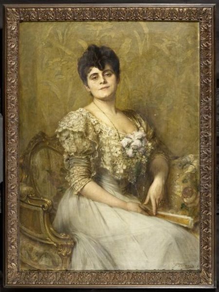 Portrait Einer Edlen Dame Oil Painting by Arthur von Ferraris