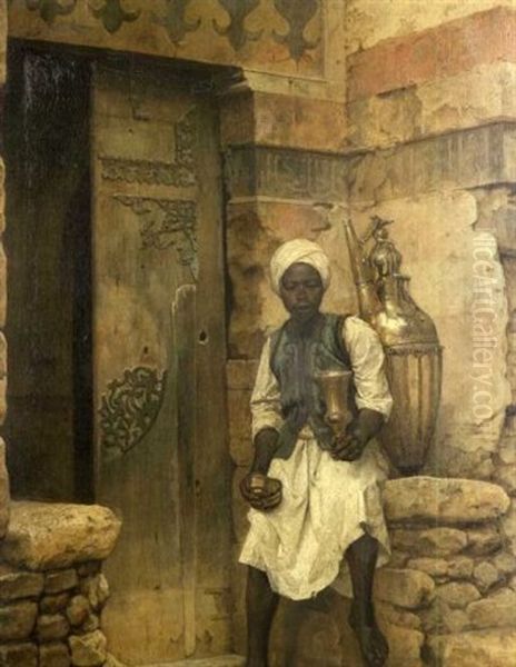 A Nubian Boy Oil Painting by Arthur von Ferraris