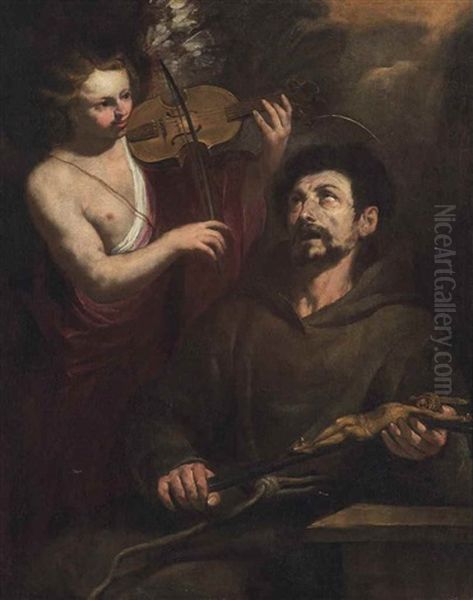 The Vision Of Saint Francis Oil Painting by Orazio Ferraro