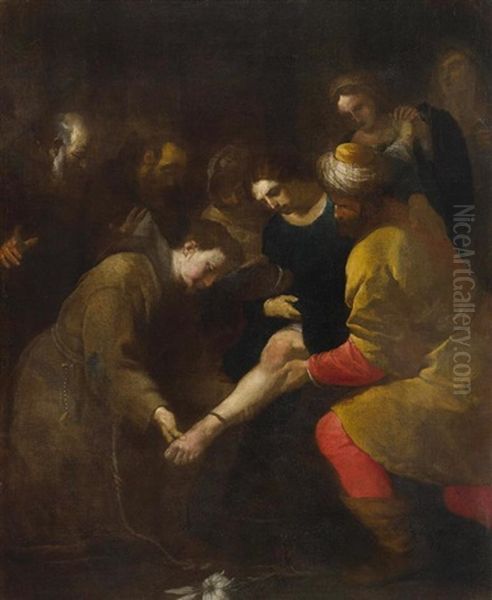 Der Heilige Antonius Von Padua Und Das Wunder Vom Angefugten Fuss Oil Painting by Orazio Ferraro