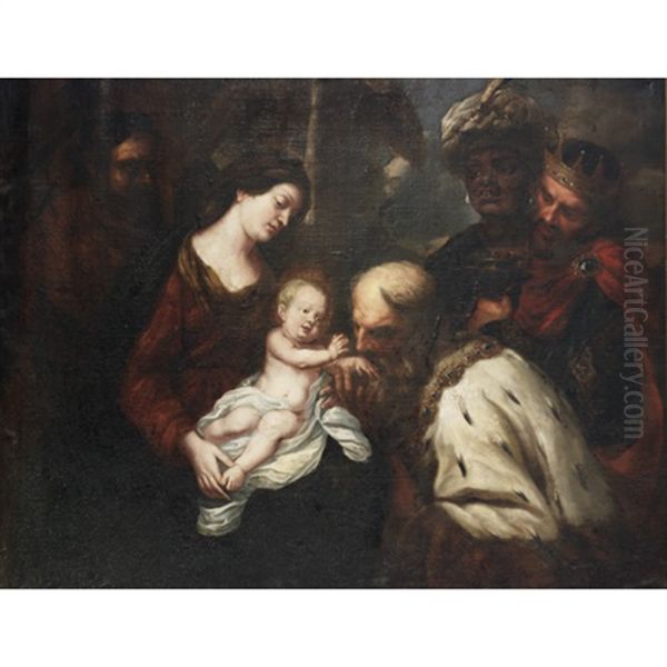 The Adoration Of The Magi Oil Painting by Orazio Ferraro