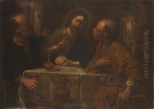 Supper At Emmaus Oil Painting by Orazio Ferraro