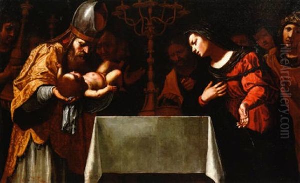 La Presentation De L'enfant Jesus Au Temple Oil Painting by Orazio Ferraro