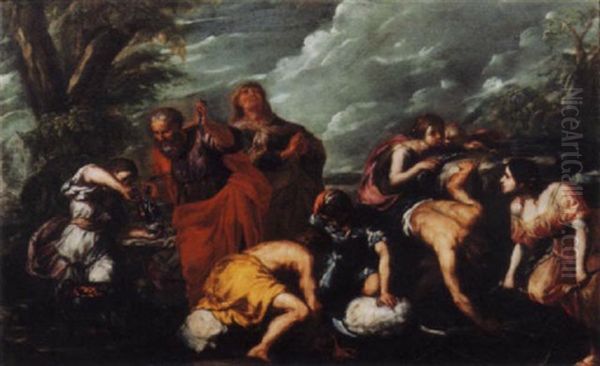 Scena Di Sacrificio Oil Painting by Orazio Ferraro