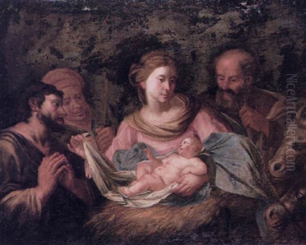 The Adoration Of The Shepherds Oil Painting by Orazio Ferraro