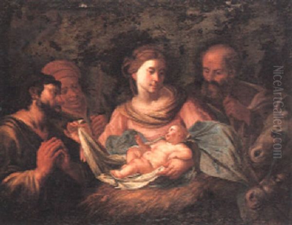 The Adoration Of The Shepherds Oil Painting by Orazio Ferraro