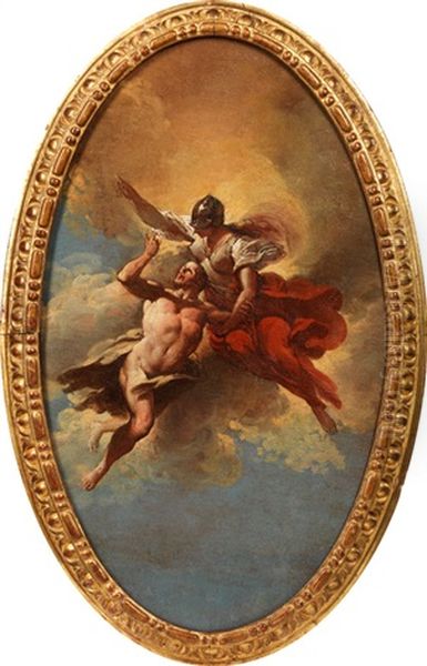 Herkules Und Minerva Oil Painting by Giovanni Domenico Ferretti