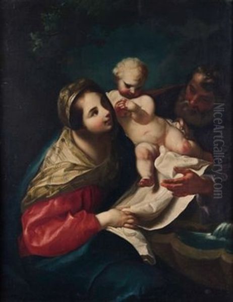 Die Heilige Familie Oil Painting by Giovanni Domenico Ferretti