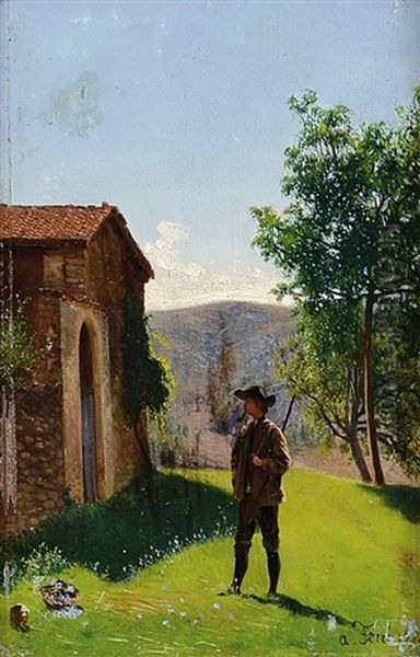 Cacciatore Oil Painting by Augusto Ferri