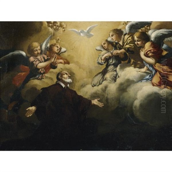 St. Philip Neri In Glory Oil Painting by Ciro Ferri