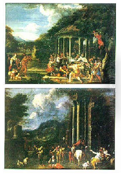 Le Sacrifice De Xenophon A Diane Au Temple D'ephese Oil Painting by Ciro Ferri