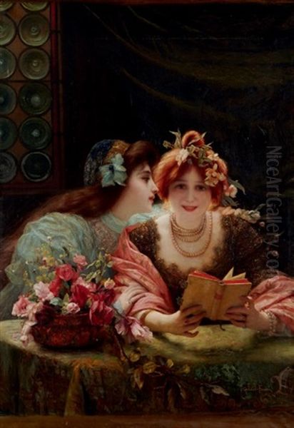 La Lecture Oil Painting by Gabriel Joseph Marie Augustin Ferrier