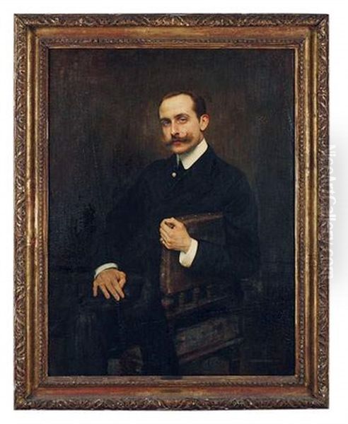 Edouard De La Rochefoucauld, Duc De Bisaccia Oil Painting by Gabriel Joseph Marie Augustin Ferrier