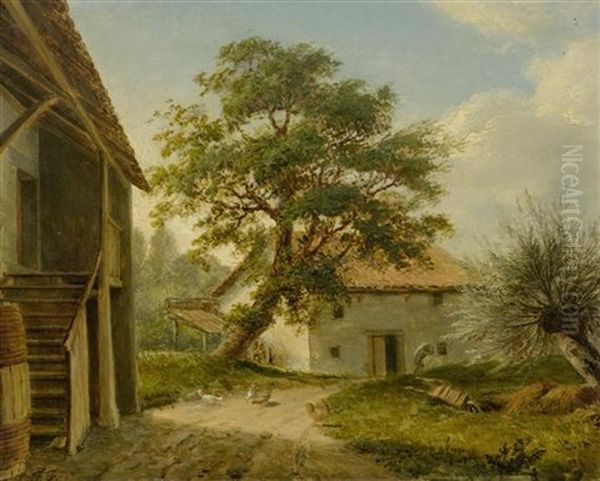 Le Moulin De Crest Pres De Carot Oil Painting by Francois Ferriere