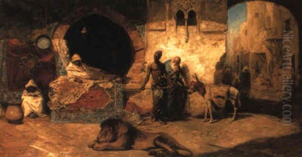 The Marabout's Lion Oil Painting by Jean Leon Gerome Ferris