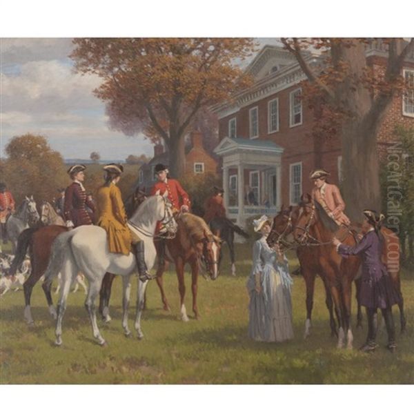 Home Of John Marshall, Richmond, Virginia, Before The Hunt Oil Painting by Stephen James Ferris