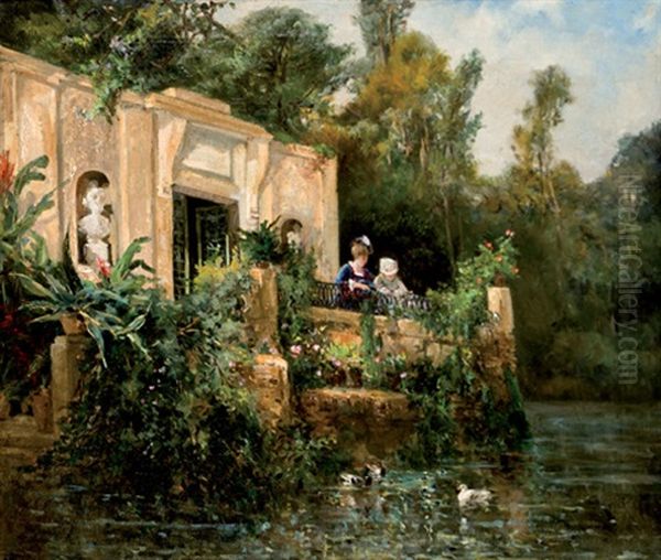 En El Retiro Oil Painting by Cristobal Ferriz y Sicilia