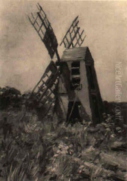 The Windmill Oil Painting by Isabelle H. Ferry