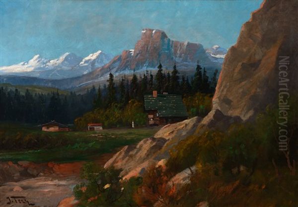 Belton Chalet, Glacier Park Oil Painting by John Fery