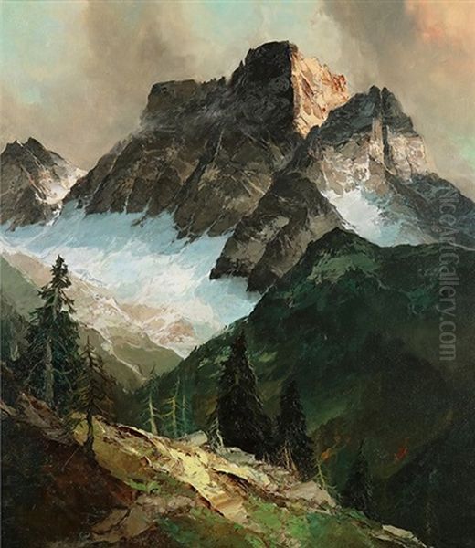 Mountain Pass Oil Painting by John Fery