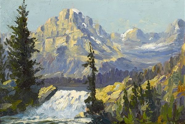 Swiftcurrent Falls, Glacier Park Oil Painting by John Fery