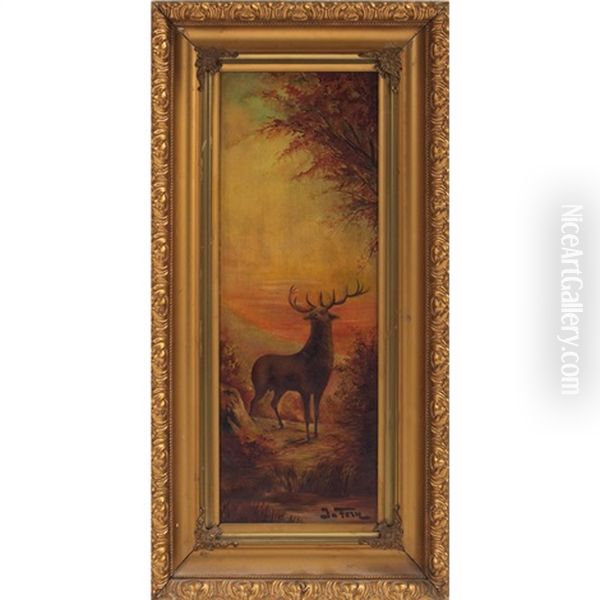 Elk In Landscape Oil Painting by John Fery