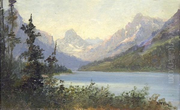 Two Medicine Lake, Glacier Park Oil Painting by John Fery