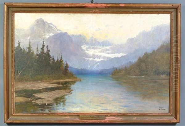 Lake Josephine And Grinnell Glacier, Glacier National Park Oil Painting by John Fery