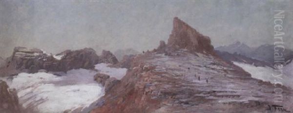 Grinell Glacier, Red Eagle Mountain Oil Painting by John Fery