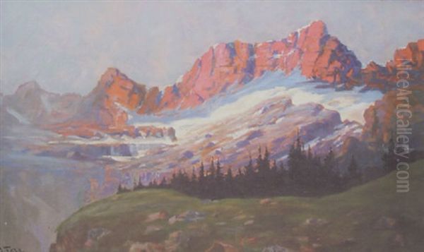 Going To The Sun-red Eagle Pass Oil Painting by John Fery