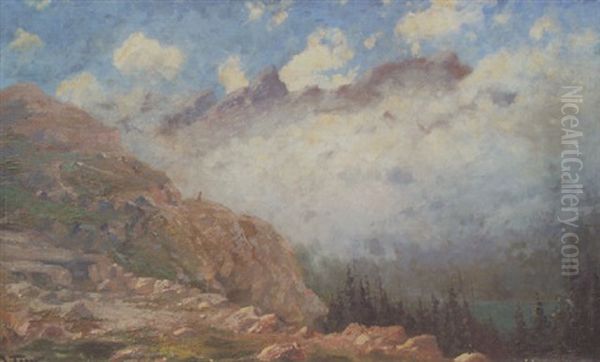 Looking North Swiftcurrent Pass Oil Painting by John Fery