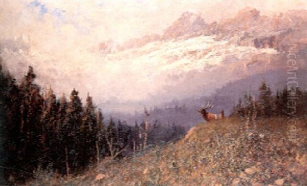 Glacier Park Landcape Oil Painting by John Fery