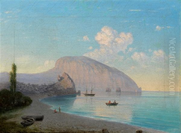 Seascape Oil Painting by Adolf Ivanovich Fessler