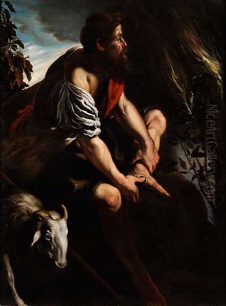 Moses Vor Dem Brennenden Dornbusch Oil Painting by Domenico Feti