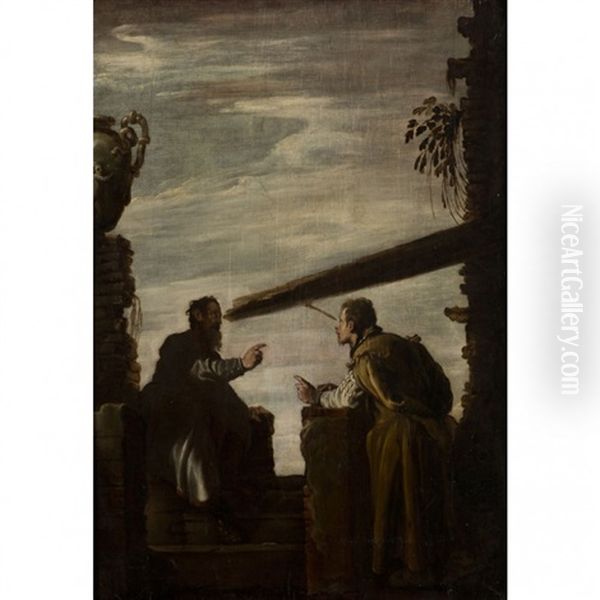 Parabole De La Paille Et De La Poutre Oil Painting by Domenico Feti