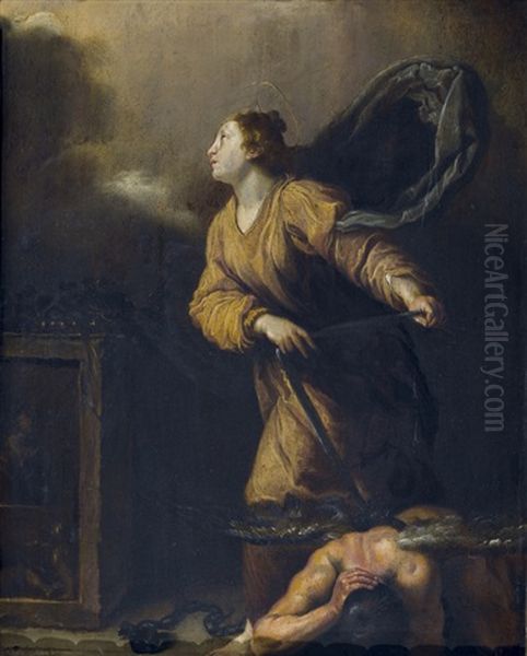 Die Heilige Juliana Von Nikomedien Besiegt Den Teufel Oil Painting by Domenico Feti