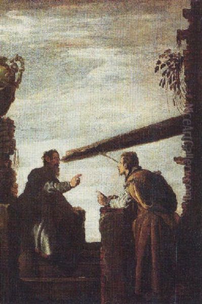 The Parable Of The Plank And Speck Oil Painting by Domenico Feti