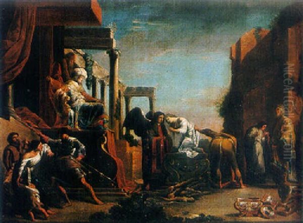 The Sacrifice Of Iphigeneia Oil Painting by Domenico Feti