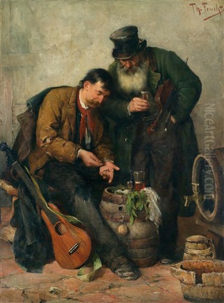 The Street Musicians Oil Painting by Theodor Feucht